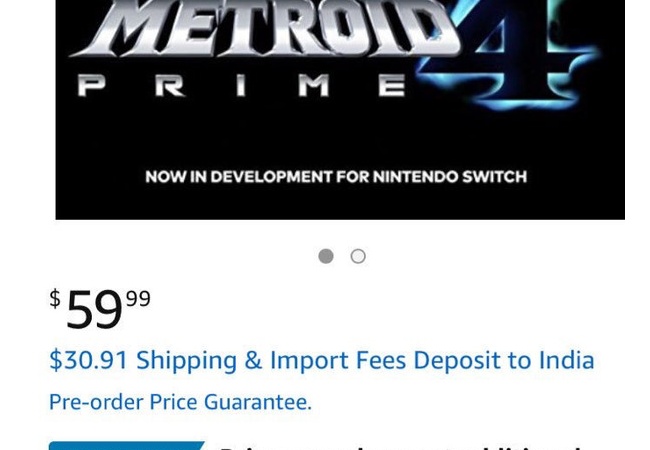 『メトロイドプライム4』Amazonにて2018.12.28発売と表記