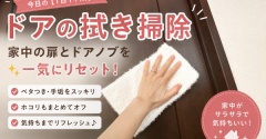 【ドアの拭き掃除】家中の扉とドアノブを一気にリセット！ベタつき・手垢・ホコリがスッキリ