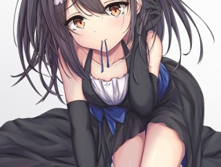 【FGO】ドレスを着た美遊イラスト！！　髪ゴム口に咥えてるの可愛い！