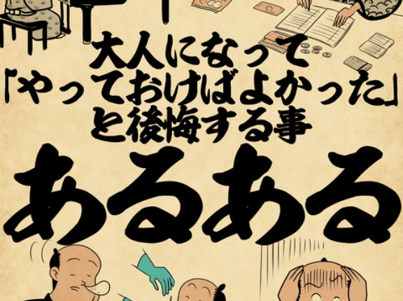 大人になって「やっておけばよかった」と後悔することあるあるでござる