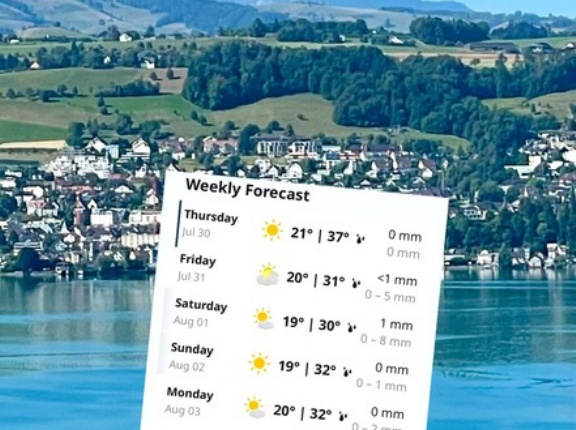 本日の最高気温３７℃🇨🇭