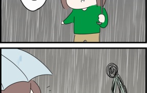 雨で濡れたおじーさんをみつけた話