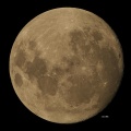 7月9日の月 - 時々雲が流れて行きました（月齢14.1）