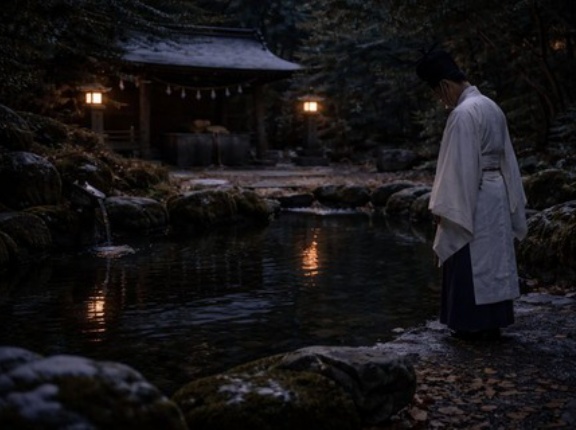 境内の「水面を見ない」作法 ― 鏡としての水を一時的に避ける理由