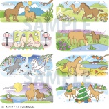 『【お仕事】ちびむすカレンダー 午年イラスト(2026年1月〜2027年3月)』の画像