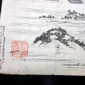 明治期古地図鳥瞰図「神武天皇畝傍山東北御陵」1点/畝火教会/新海梅麿/木版摺り