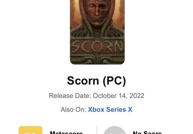 Xbox独占SCORN、メタスコア73
