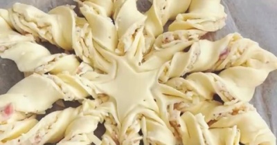 パイシートで豪華見え❣️パーティーにピッタリな雪の結晶パイ