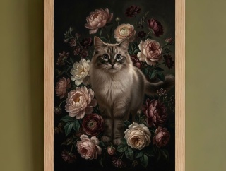 ラグドールの花の油絵風アート額装プリントができました！