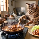 煮込みハンバーグ｜ボス猫、小さな台所のあたたかいごちそう。