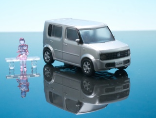 レビュー スタンド・ストーンズ カプセルトイ 1/64PLUS 日産 キューブ