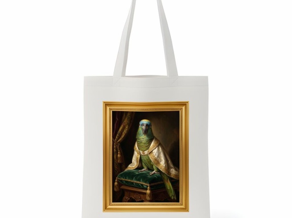 アオボウシインコのルネサンス肖像画トートバッグができました！