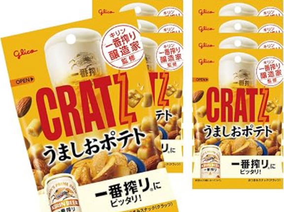 【1,489円】江崎グリコ クラッツ うましおポテト 42g×10個がクーポン特価。ビールに合いそう