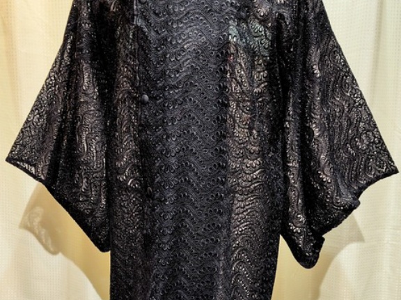 伊勢丹誂えレースの道行き～シックな黒地～