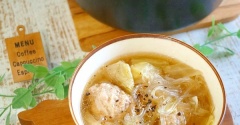 キャベツと春雨と柔らか～豚だんごの中華スープ＆ふわふわ目眩
