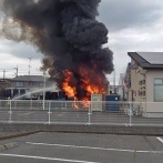 【火事情報】『爆発してタイヤが火の玉のように飛んだ』茨城県結城市結城 タイヤ販売店付近から激しい炎と黒煙あがる火災 周辺道路一時交通規制6月10日 #茨城 #結城 #火災