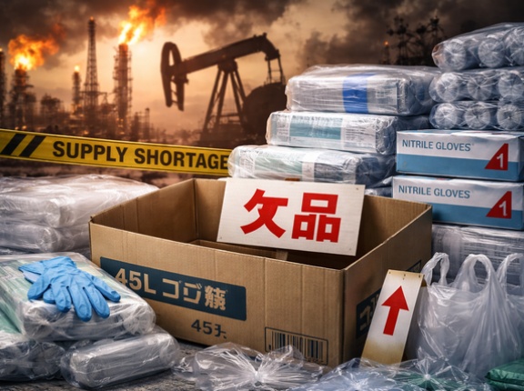 【悲報】ポリ袋すら消える時代へ…中東情勢悪化でナフサ高騰→手袋・ゴミ袋が出荷制限＆値上げラッシュ