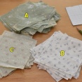 【実家の玄関棚のマット作り】家に大きな布がないなら？ハギレをつないでパッチワーク♬（記事下にPR含）