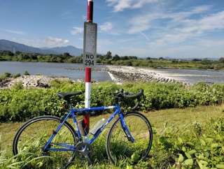 阿賀野川堤防を安田までサイクリング80Km