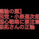 議論の罠：自民党・小泉進次郎の愛国心戦略に要注意と山添拓さんの正論について