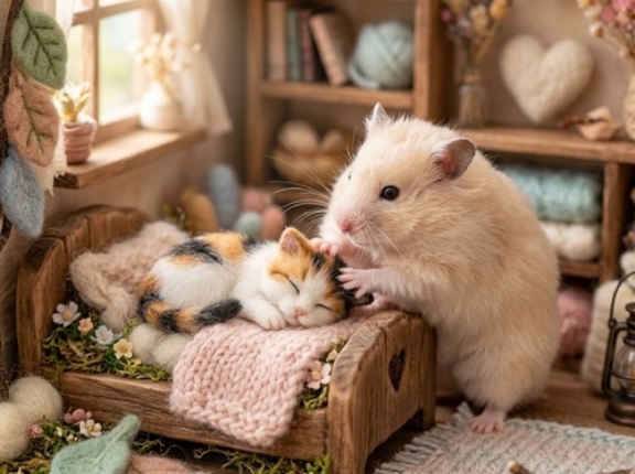 溺愛されて育ったネコちゃんの撫でて目線　かわいい
