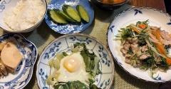 捕獲に走る＆水菜と豚肉の炒め物