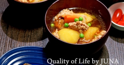 圧力鍋でスープ肉じゃがを作ったよ（結果スープになったよｗ）／なったトマトは5個だけ