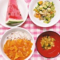 今日の給食（夏見台幼稚園・保育園）2026.7.31　ハヤシライス
