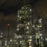 工場夜景　四日市コンビナート　中部電力塩浜変電所