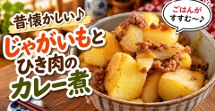 こういうおかずが一番うまい！じゃがいもとひき肉の懐かしカレー煮