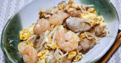 豚バラ肉と海老の玉子炒め（オイスターマヨ味）&「農家の直売所」