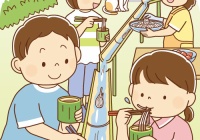 クリップアート ながしそうめんを食べるこどもたち 子供と動物のイラスト屋さん イラストレーターわたなべふみ のブログ