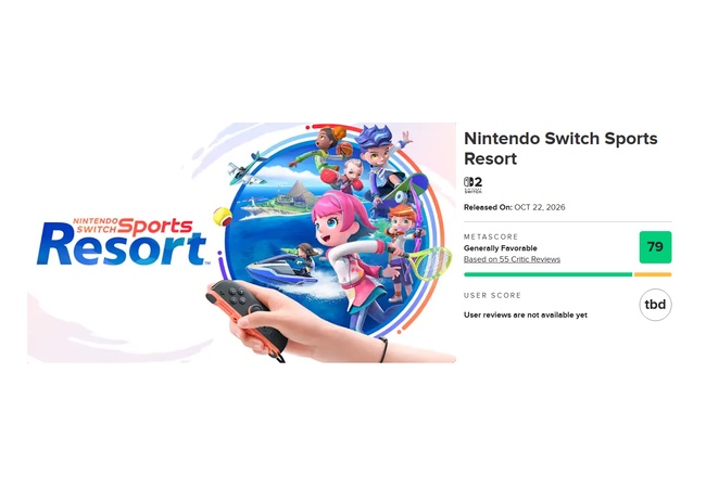 Nintendo Switch Sports Resort　メタスコア78