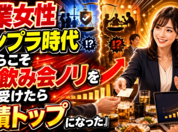 【物議】営業女性「コンプラ時代だからこそ昔の飲み会ノリを引き受けたら成績トップになった」