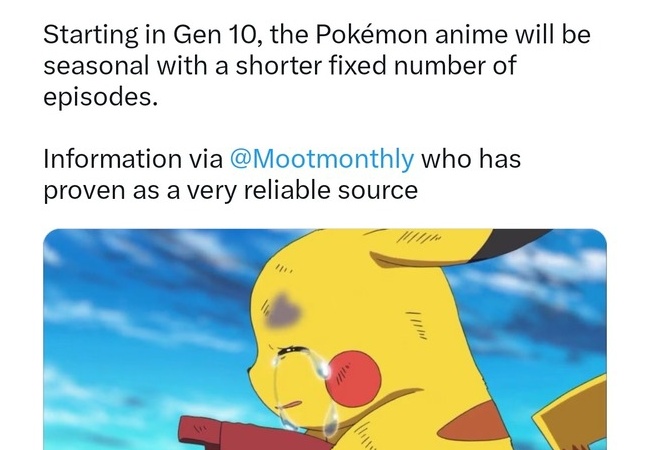 ポケモン、毎週放送されるアニメが終了するとリーク