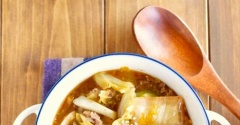 ほっこり温まる！キャベツと春雨の食べる*ピリ辛*キムチスープ