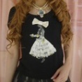 ☆Sale80％OFF★ディアマンテガールTシャツ★黒×オフ白リボン、本日売れています！残りわずか☆