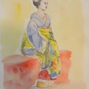 京都画材祭り 祇園は宮川町の舞妓さんを描きました♪ : 水彩的生活