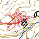 『10月と11月に歩いた地すべり地のGPSトラック』の画像