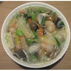 中華食彩 なな福@亀田(新潟県) 「海老塩あんかけ中華めん、ほか」