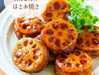 ♡甘辛だれdeれんこんのはさみ焼き♡【#簡単レシピ #時短 #節約 #お弁当 #作りおき #ひき肉レシピ 】
