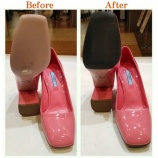 『尼崎園田ヤマダデンキで安い靴修理!プラダ PRADA ミュウミュウ miu miu レディース ハーフソール新品の時から長持ちさせる方法として前底取付けビブラムハーフソール』の画像