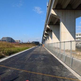 「柏の葉キャンパス」北部の28街区周辺で道路築造工事がほぼ完了してた