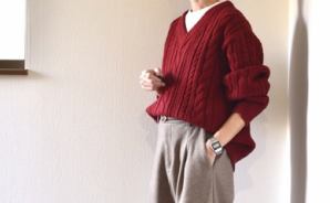 色がいい！UNIQLO赤ニットコーデ