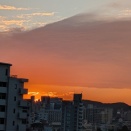 夕焼けと花火
