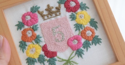 【5月になりましたね^^】「5月の刺繍」が完成したので飾りました♪