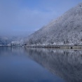 生坂ダム雪風景、山清路伝説、矢竹で的を奉射。