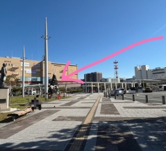 沼津駅北口の巨大クリスマスツリー。昼間はどんな感じなのか気になったので見てきた。(沼津市大手町)