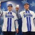 DeNA尾形、井上が入団会見　横浜のイメージは「中華街でタンパク質補給」「赤レンガ倉庫」