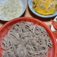 干し蕎麦茹でました